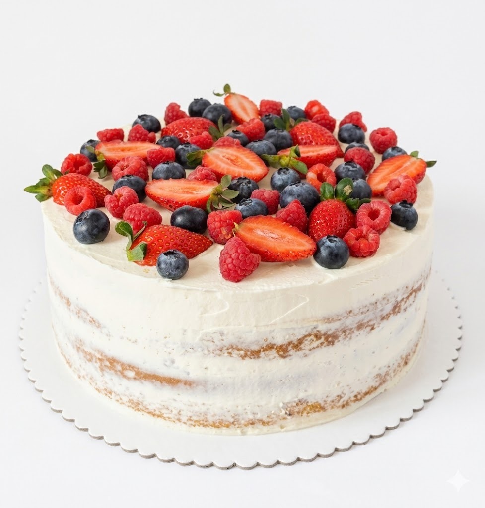 Keke de Vainilla con Frutos rojos